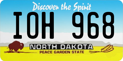ND license plate IOH968