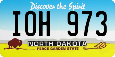 ND license plate IOH973