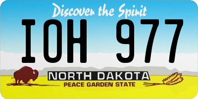 ND license plate IOH977