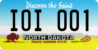 ND license plate IOI001
