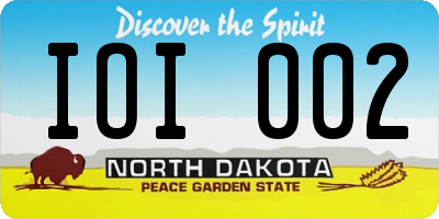 ND license plate IOI002