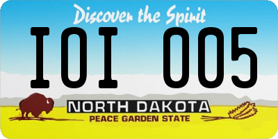 ND license plate IOI005