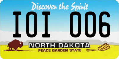 ND license plate IOI006
