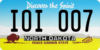 ND license plate IOI007