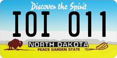 ND license plate IOI011
