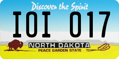 ND license plate IOI017