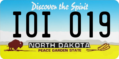 ND license plate IOI019