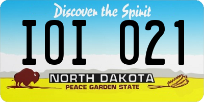 ND license plate IOI021