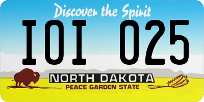 ND license plate IOI025