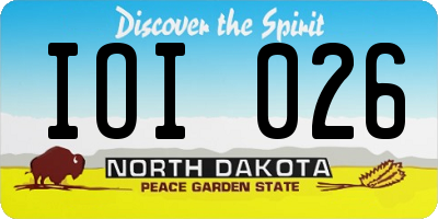 ND license plate IOI026