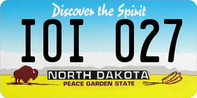 ND license plate IOI027