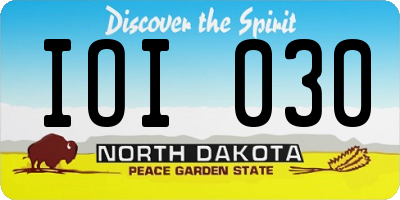 ND license plate IOI030