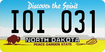 ND license plate IOI031