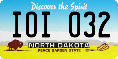 ND license plate IOI032