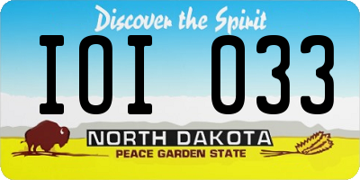 ND license plate IOI033