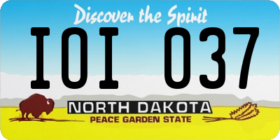 ND license plate IOI037