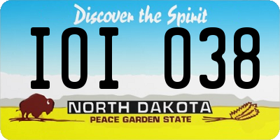 ND license plate IOI038