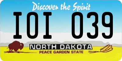 ND license plate IOI039