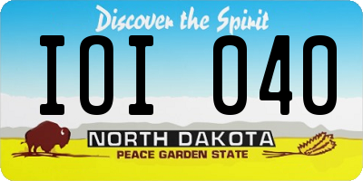 ND license plate IOI040