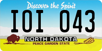 ND license plate IOI043