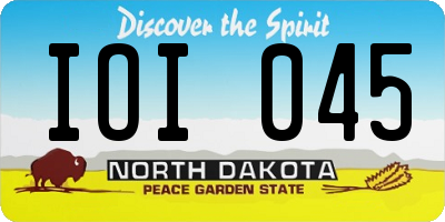 ND license plate IOI045