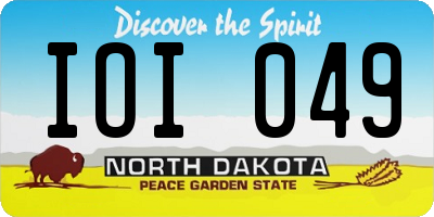 ND license plate IOI049