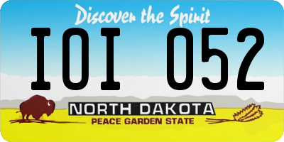 ND license plate IOI052