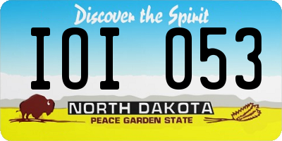 ND license plate IOI053