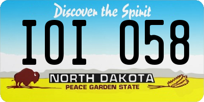 ND license plate IOI058