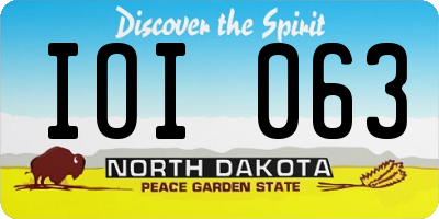 ND license plate IOI063