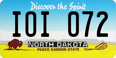 ND license plate IOI072