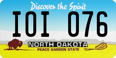 ND license plate IOI076