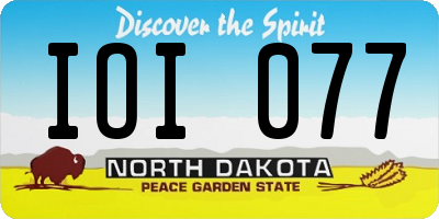 ND license plate IOI077