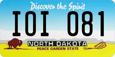 ND license plate IOI081