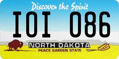 ND license plate IOI086