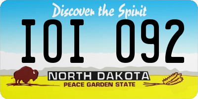 ND license plate IOI092