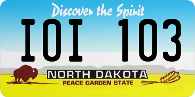 ND license plate IOI103