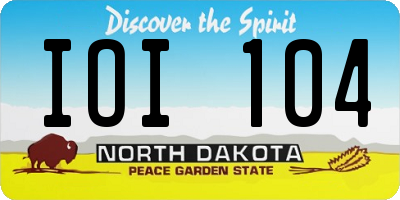 ND license plate IOI104