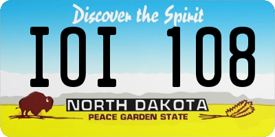 ND license plate IOI108