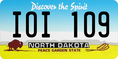 ND license plate IOI109