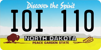 ND license plate IOI110