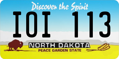 ND license plate IOI113