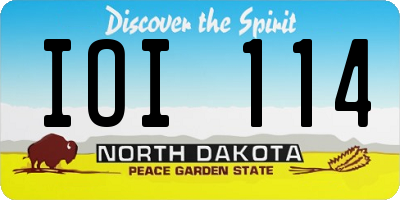 ND license plate IOI114