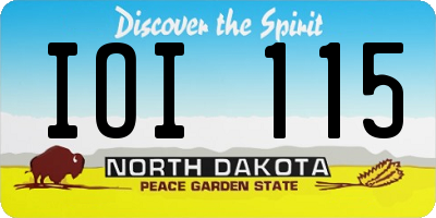ND license plate IOI115