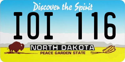 ND license plate IOI116