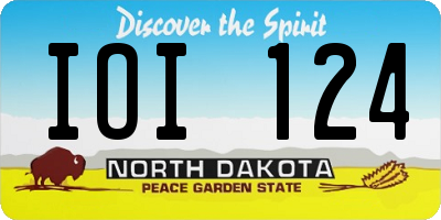 ND license plate IOI124