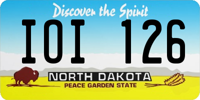 ND license plate IOI126