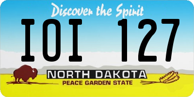ND license plate IOI127