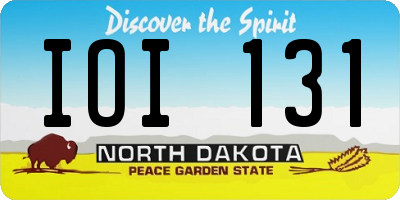 ND license plate IOI131