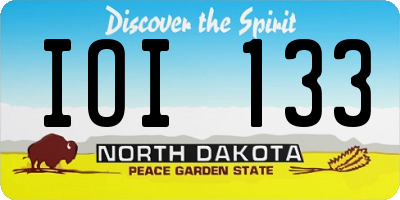ND license plate IOI133